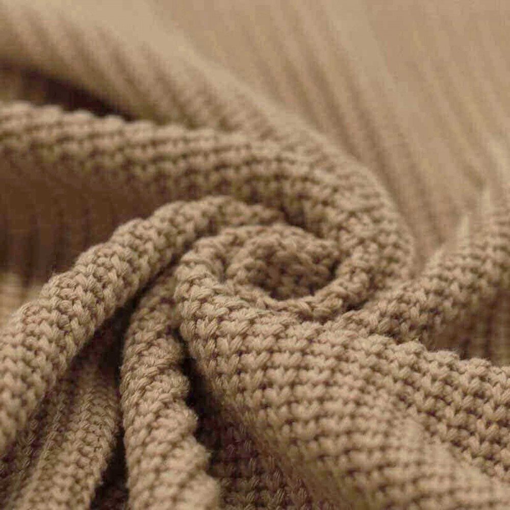 Big Knit Fabric Cacao - Chunky Knit Fabric per Metre Big Knit Fabric Cacao - (Deco Fabrics)