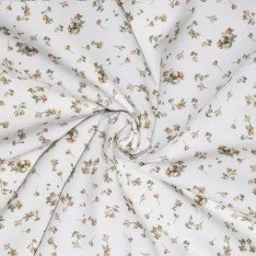 Popeline De Coton Impression Numérique - Fleur De Beauté Écru Popeline De Coton Impression Numérique - Fleur De Beauté Écru