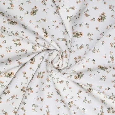 Cotton Poplin Digital Print - Beauty Flower Ecru - (Cotton Poplin Printed)