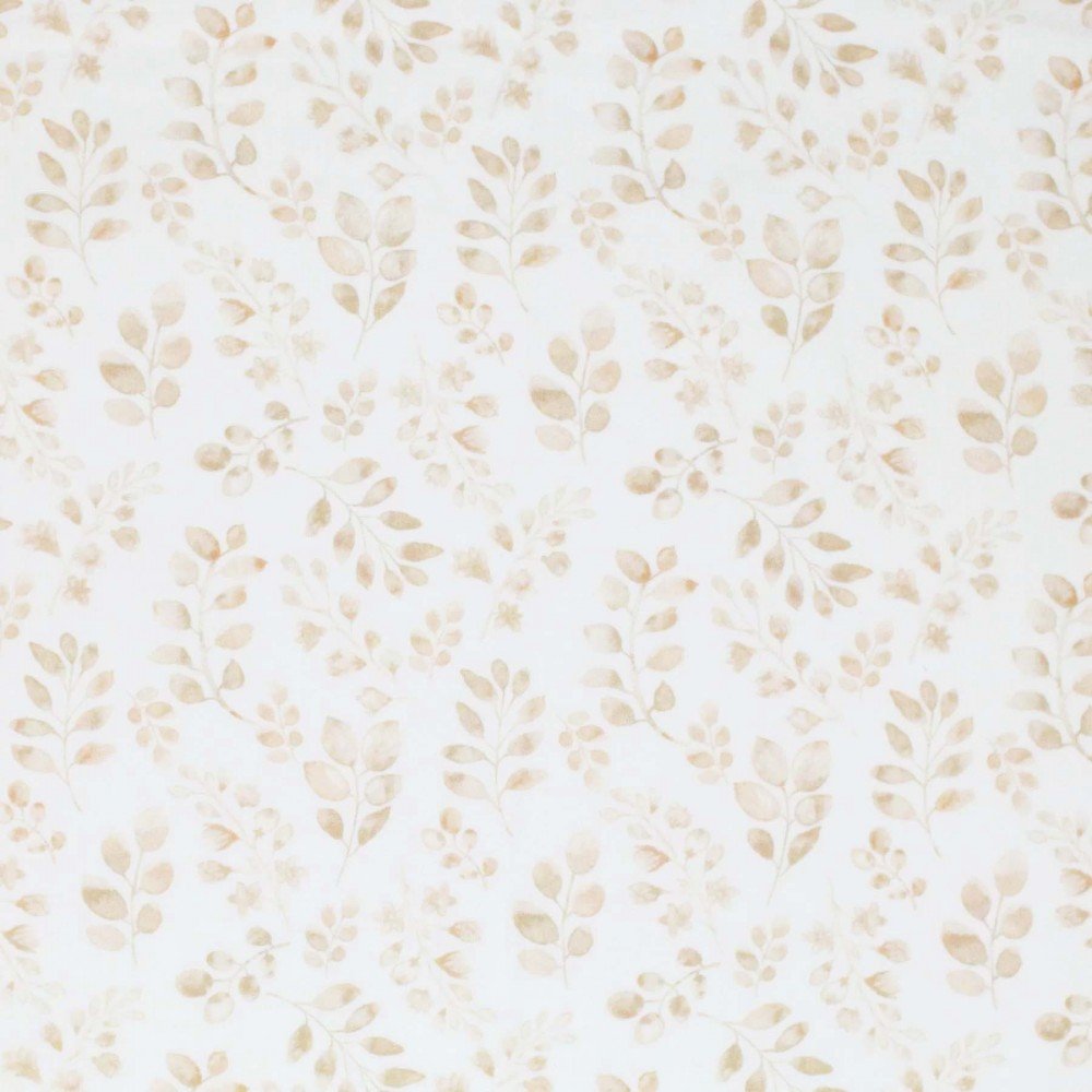 Cotton Poplin Digital Print - Beige Leaves Cotton Poplin Digital Print - Beige Leaves