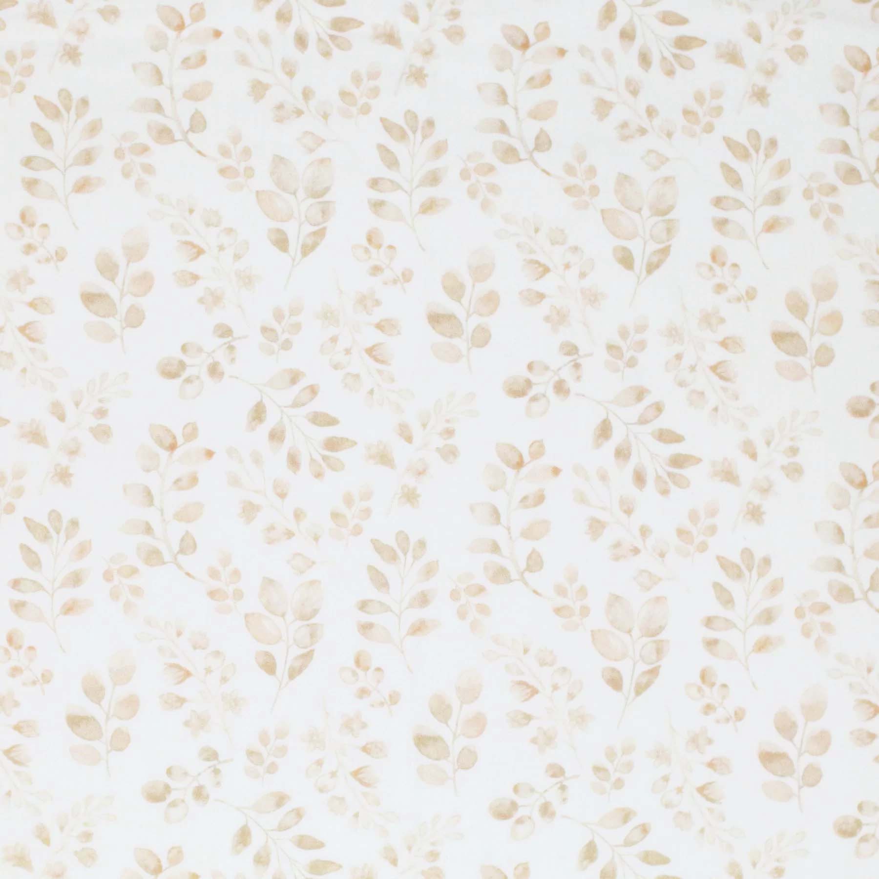 Poplin Katoen Digitale Print - Beige Bladeren