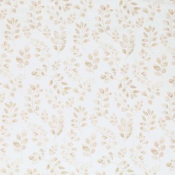 Cotton Poplin Digital Print - Beige Leaves