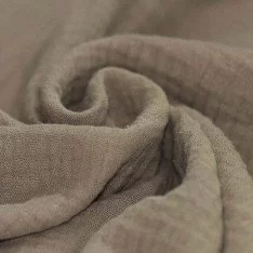 Tessuto Doppia Garza Di Cotone Taupe Tessuto Doppia Garza Di Cotone Taupe