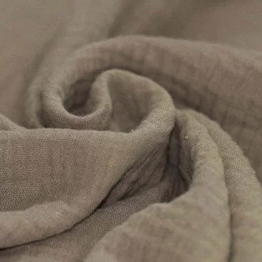 Baumwoll Musselin Stoff Taupe - (Dekostoffe)