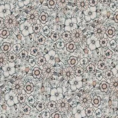 Jersey Coton Impression Numérique - Beige Fleur Combinée Jersey Coton Impression Numérique - Beige Fleur Combinée
