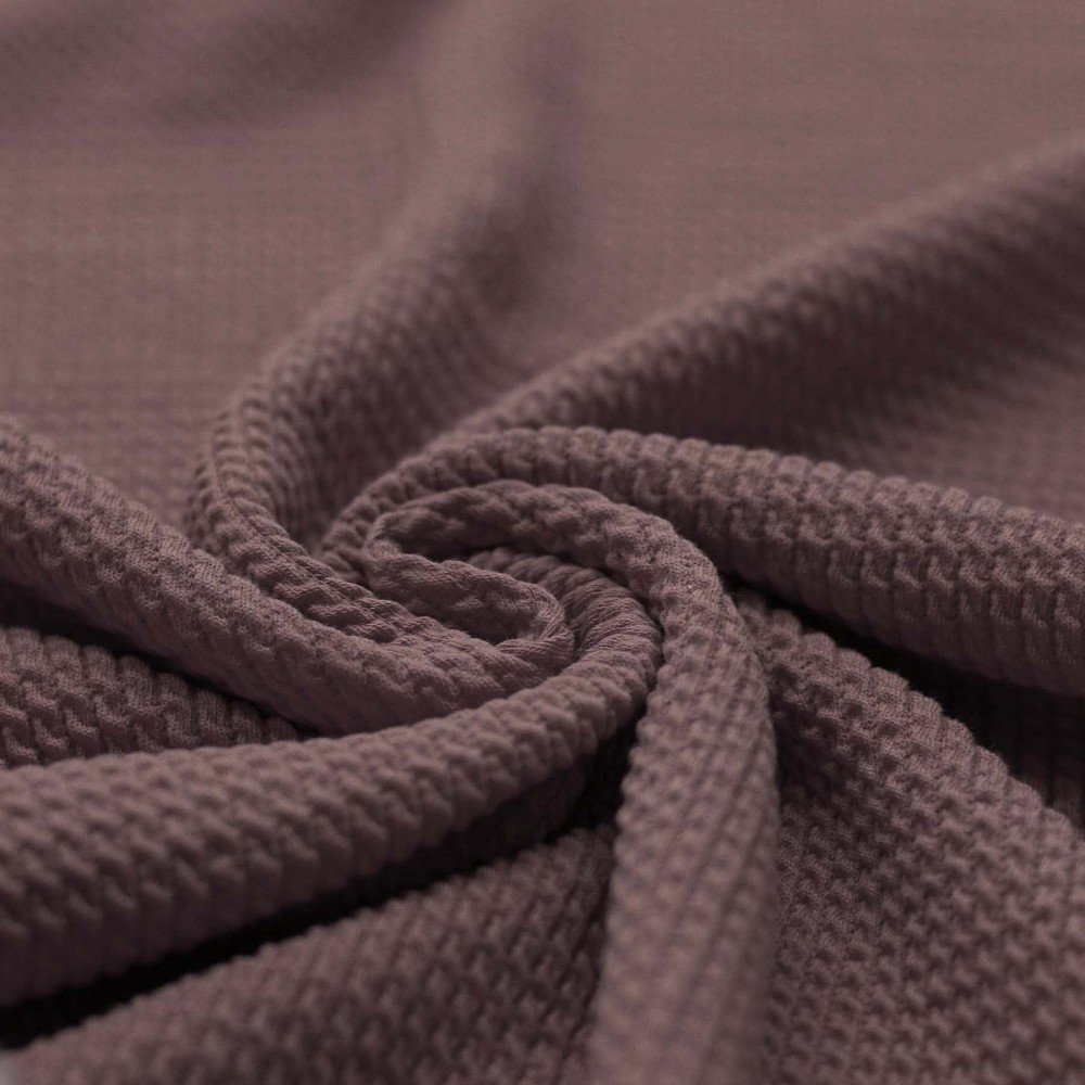 Mini Cable Jersey Fabric Dark Mauve