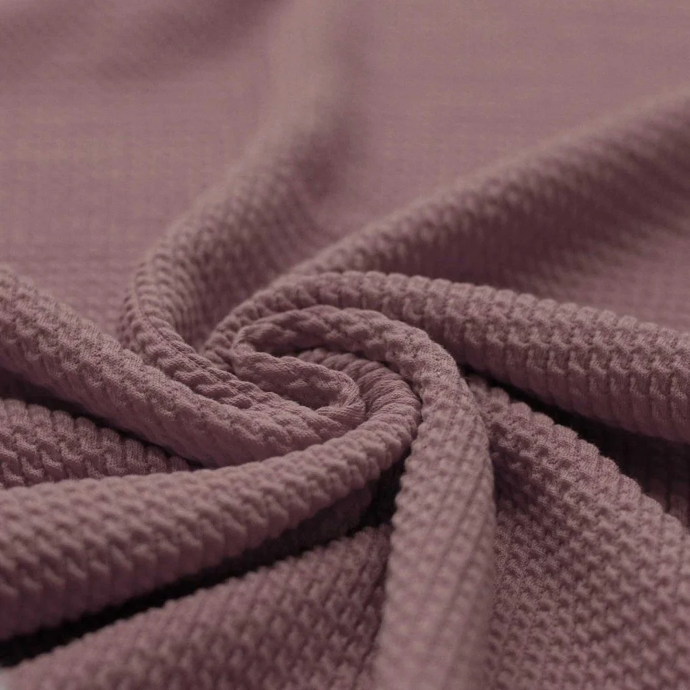 Mini Cable Jersey Fabric Old Mauve