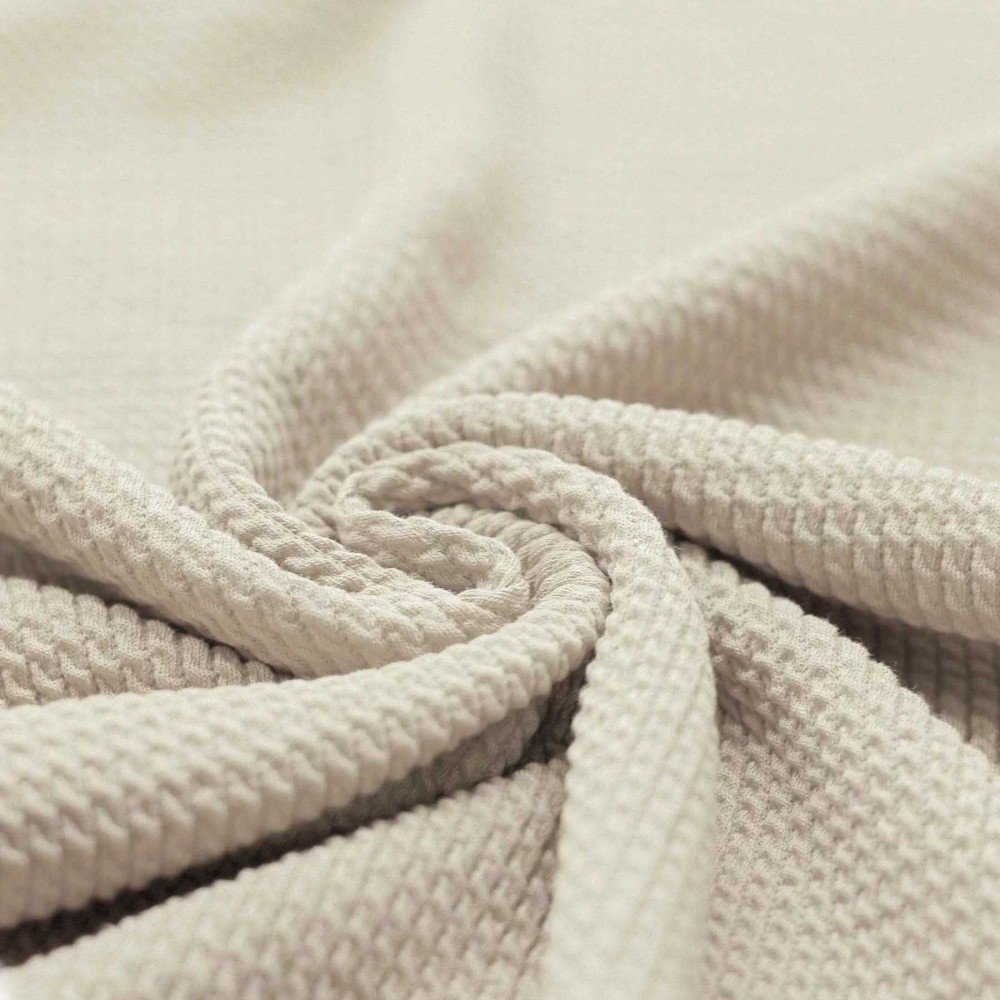 Mini Cable Jersey Fabric Light Beige