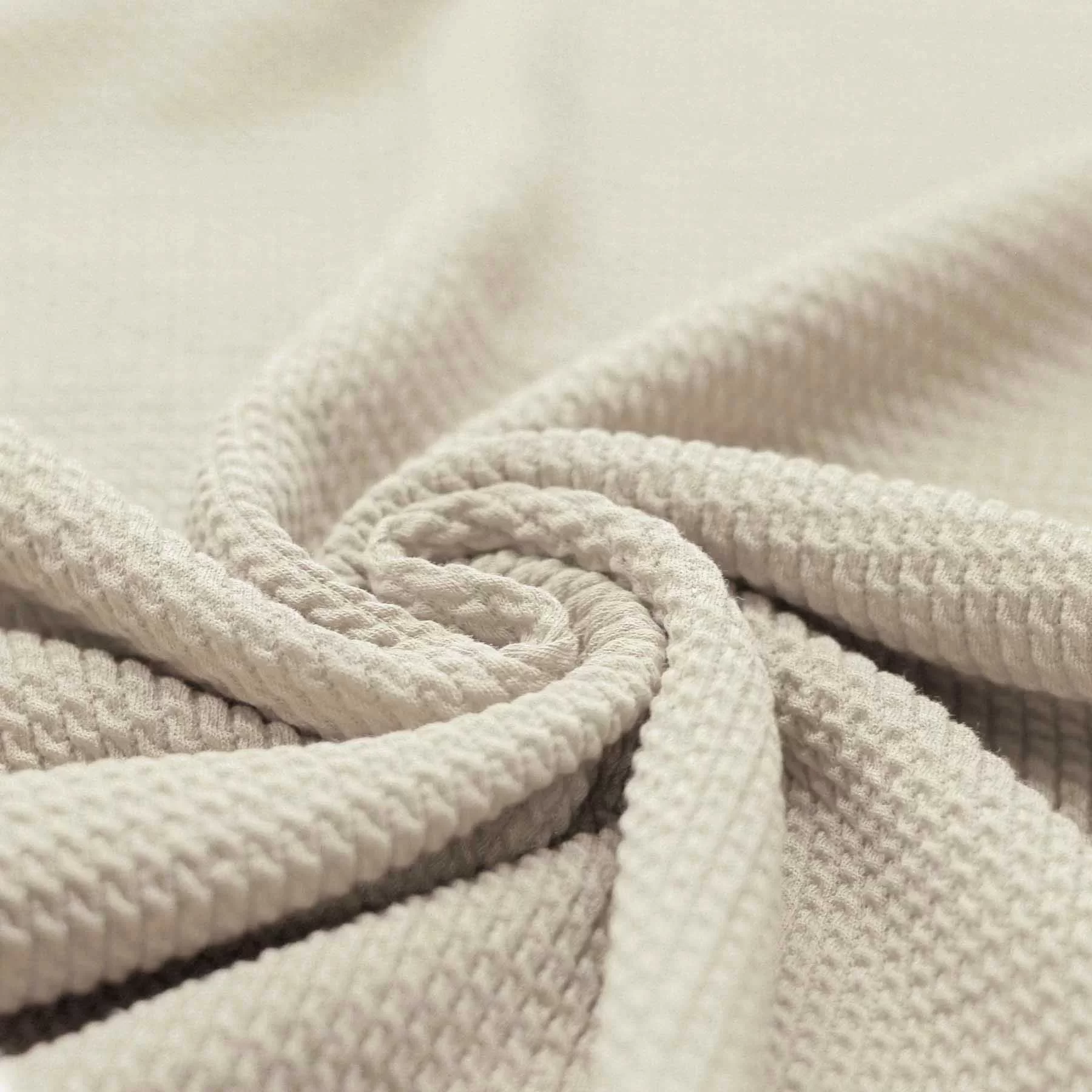 Mini Kabel Jersey Stof Licht Beige