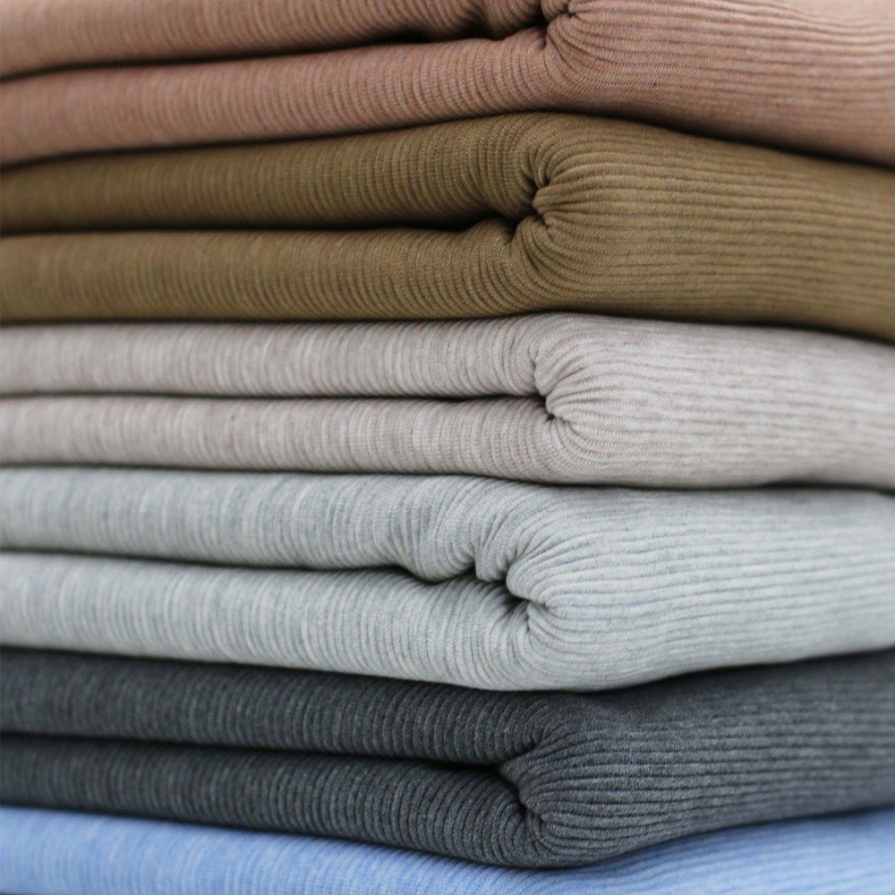 Ottoman Rib Jersey Fabric Chocolate Melange Ottoman Rib Jersey Fabric Chocolate Melange - (Jersey Fabrics)