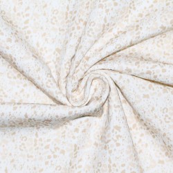 Poplin Katoen Digitale Print - Beige Mini Luipaard