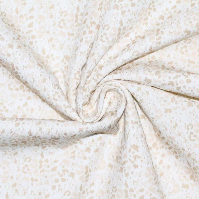 Poplin Katoen Digitale Print - Beige Mini Luipaard Poplin Katoen Digitale Print - Beige Mini Luipaard - (Katoenen Poplin Bedrukt )