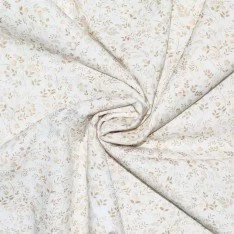 Baumwoll Popeline Digital - Beige Wildblume