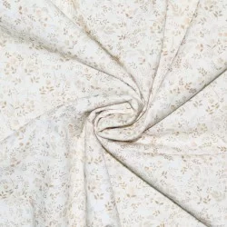 Popeline Di Cotone Stampa Digitale - Beige Fiore Di Campo Popeline Di Cotone Stampa Digitale - Beige Fiore Di Campo