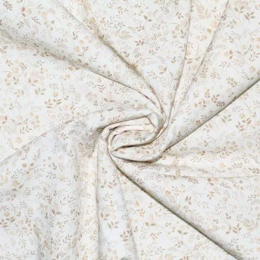 Popeline De Coton Impression Numérique - Beige Fleur Sauvage Popeline De Coton Impression Numérique - Beige Fleur Sauvage - (Coton Popeline Imprimé )
