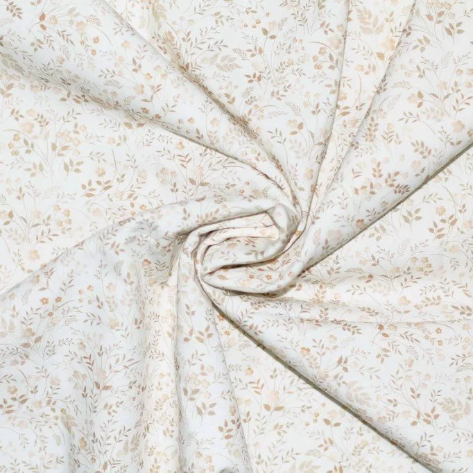 Baumwoll Popeline Digital - Beige Wildblume Baumwoll Popeline Digital - Beige Wildblume - (Baumwolle Poplin Gemustert)