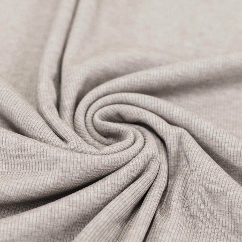 Rib Jersey Strikstof Beige Melange