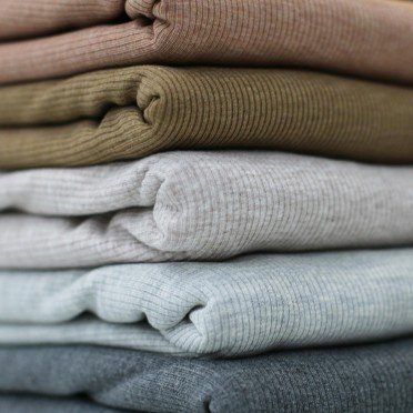 Tessuto Jersey Di Cotone Costine Grigio Scuro Melange - (Jersey Tessuti)