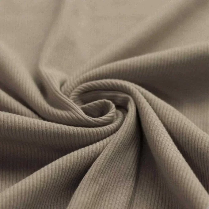 Rib Jersey Strikstof Taupe - (Jerseystoffer)