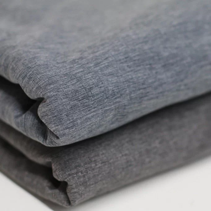 Softshell Stretch Stoff Dunkelgrau Melange - (Softshell Stoffe)