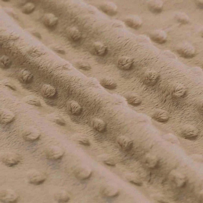 Tissu Minky Polaire Cacao - (Tissu Minky a Pois)