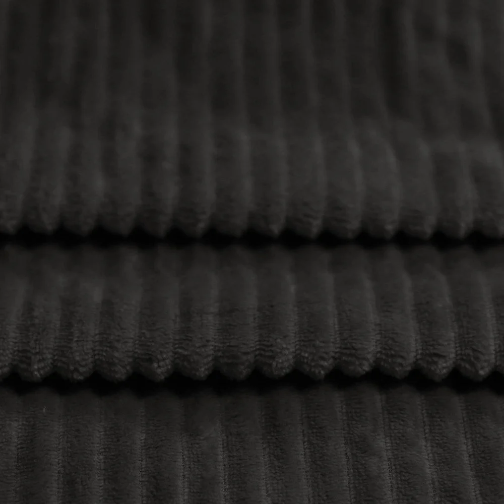 Minky Stripes Fabric Black 