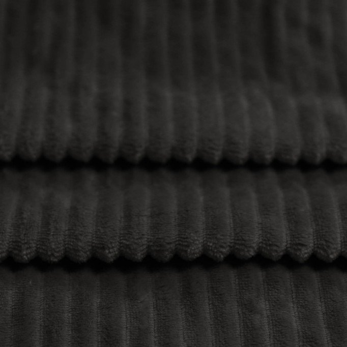 Minky Streifen Stoff Schwarz - (Minky Fleece Stoffe)