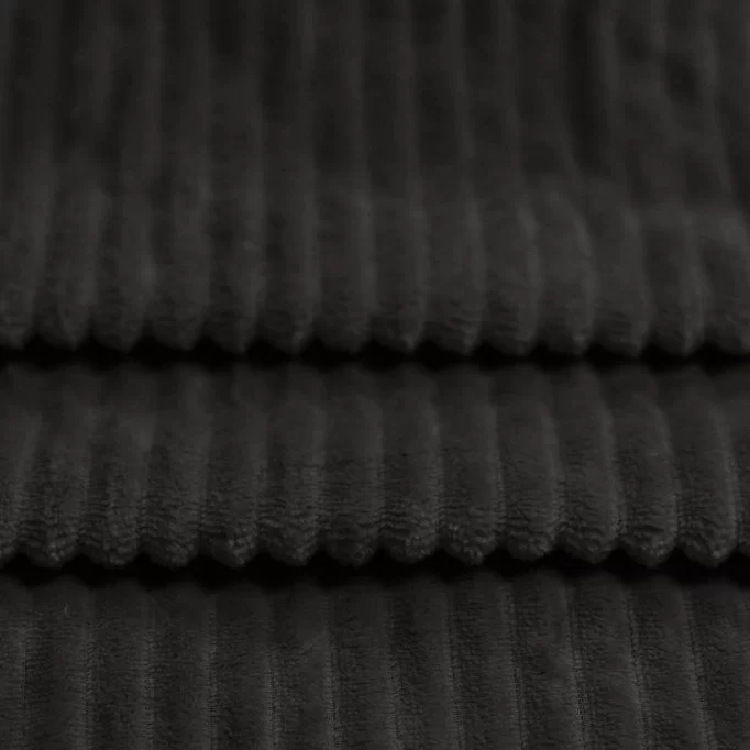 Tissu Minkee Rayures Noir - (Tissu Minky a Pois)