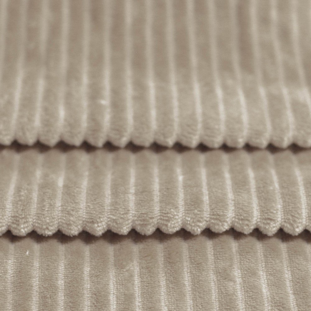 Minky Striber Fleece Mørk Beige - (Minky Dotted Fleece)