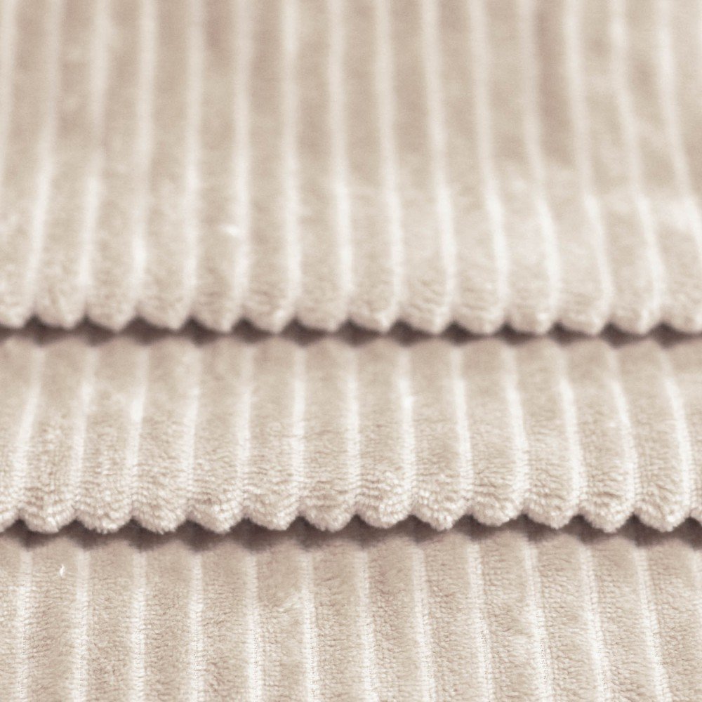 Minky Striber Fleece Lysebeige