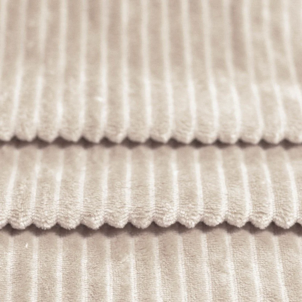 Minky Stripes Fabric Light Beige