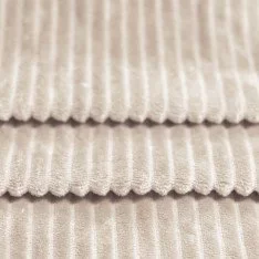 Tessuto Minky a Righe Beige Chiaro