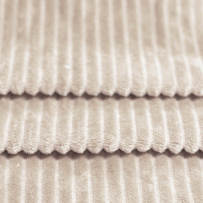 Minky Stripes Fabric Light Beige - (Minky Fleece Fabric)