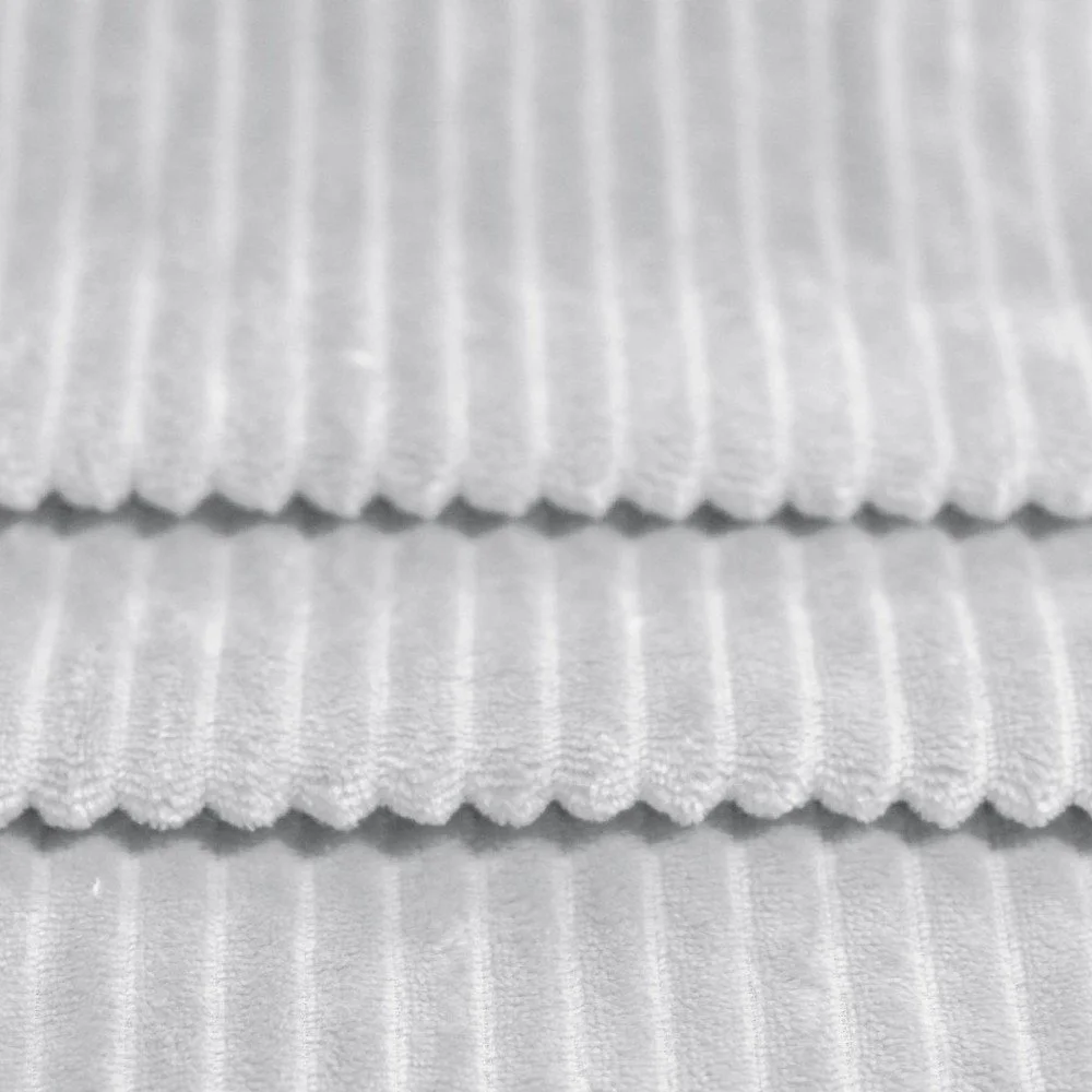 Minky Stripes Fabric Light Grey - (Minky Fleece Fabric)