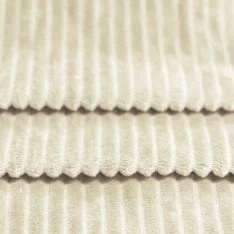 Tessuto Minky a Righe Beige Naturel