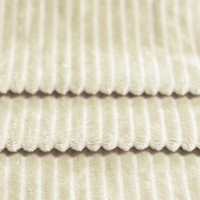 Minky Streifen Stoff Naturel Beige  - (Minky Fleece Stoffe)