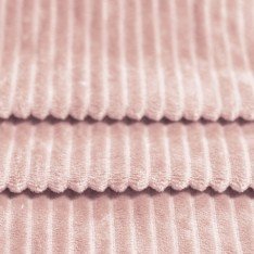 Tissu Minkee Rayures Nude Rose