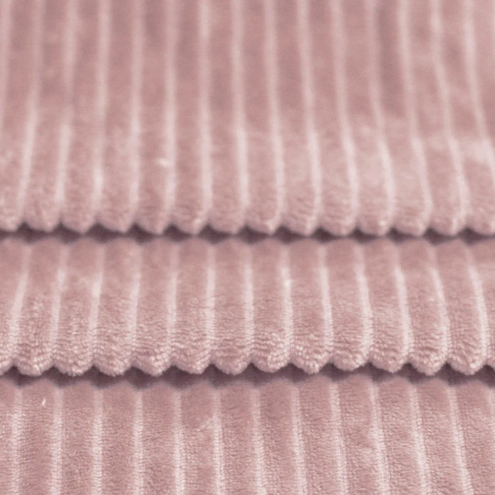 Minky Stripes Fabric Old Pink