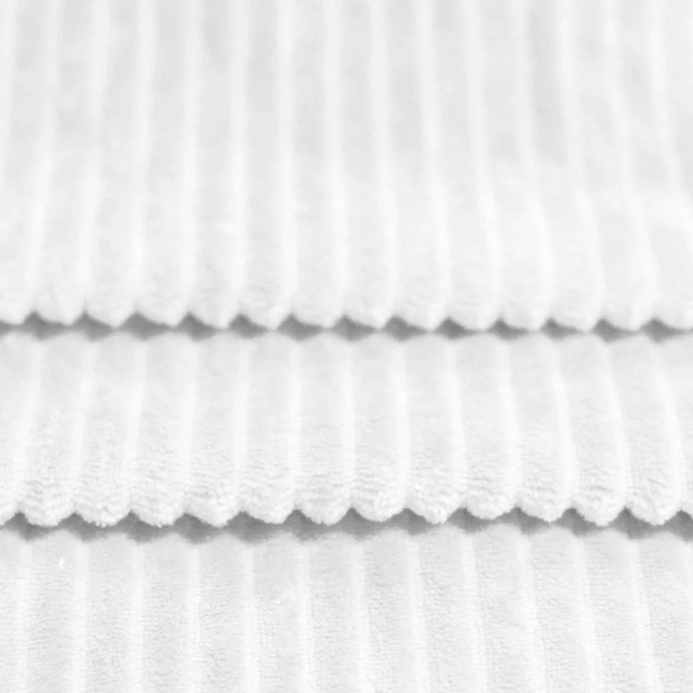 Minky Stripes Fabric White