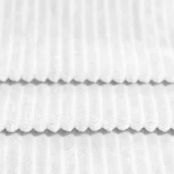 Minky Striber Fleece Hvid Minky Striber Fleece Hvid