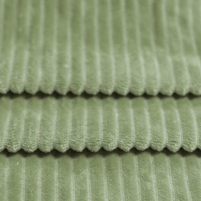 Minky Stripes Fabric Olive - (Minky Fleece Fabric)