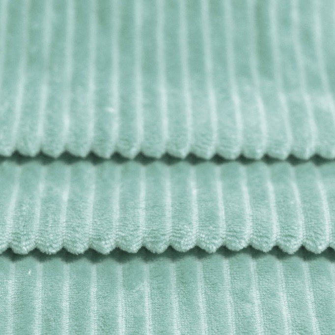 Minky Strepen Stof Zeegroen - (Minky Fleece Stof)