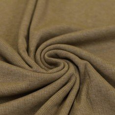 Rib Knit Jersey Fabric Chocolate Melange
