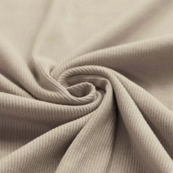 Rib Jersey Stof Donker Beige Rib Jersey Stof Donker Beige