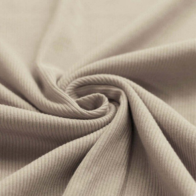 Tissu Maille Tricot Côtelé Beige Foncé - (Tissus Jersey)