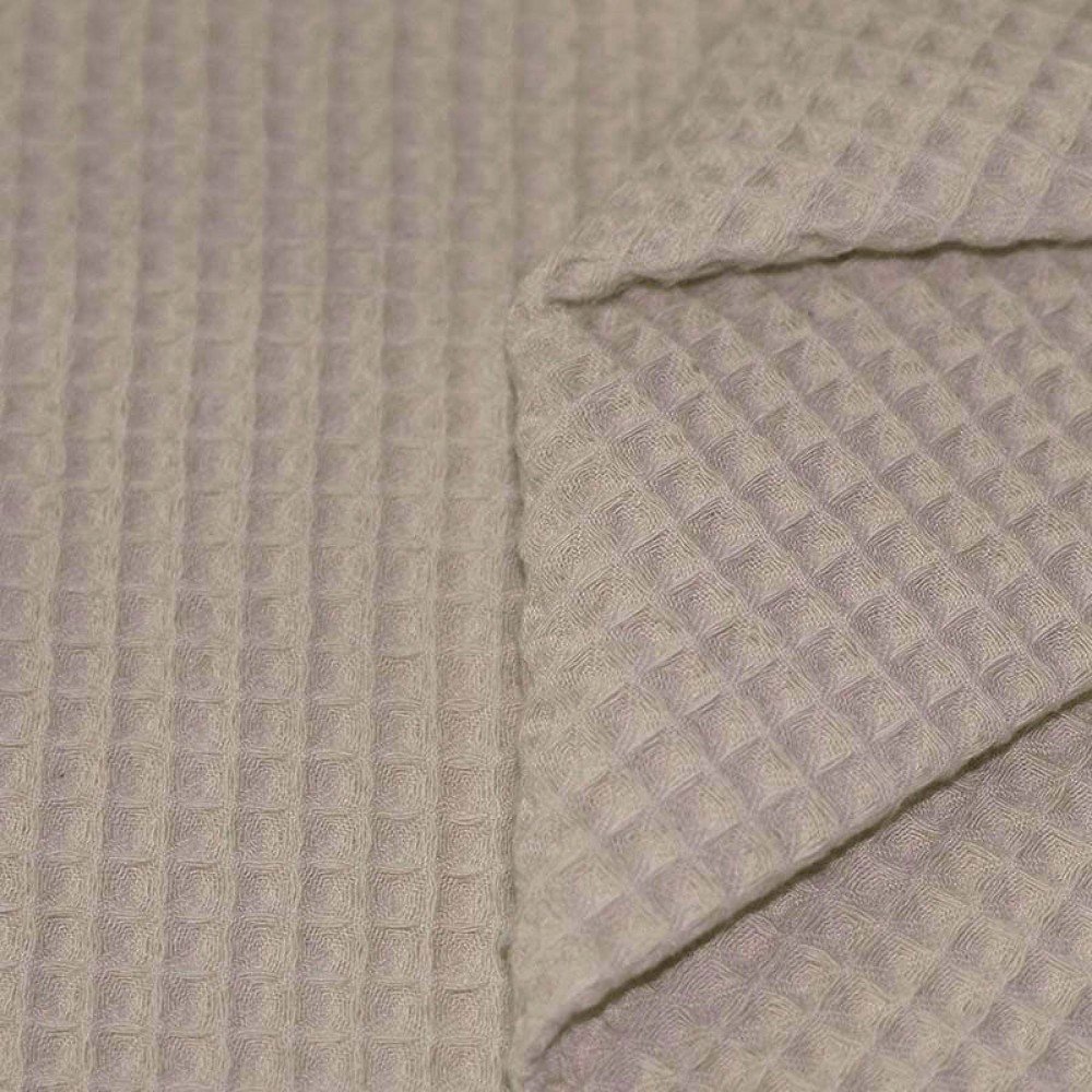 Waffle Pique Fabric Dark Beige