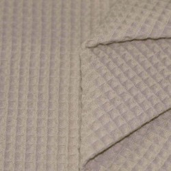 Tissu Piqué Gaufré Beige Foncé