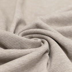 Waffle Knit Jersey Fabric Beige Melange