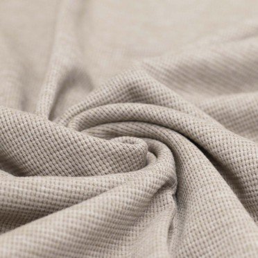 Waffelstrick Jersey Stoff Beige Melange - (Jersey Stoffe)