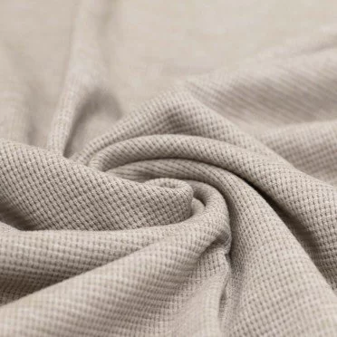 Tessuto Jersey Di Waffle Piqué Beige Melange - (Jersey Tessuti)